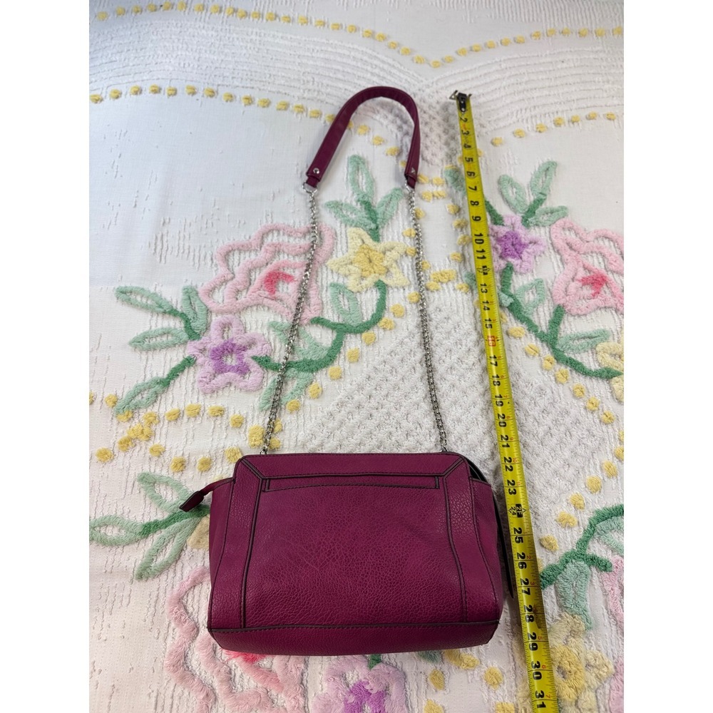 ana A New Approach Magenta Purple Pebbled Faux Leather Crossbody Chain Bag - Picture 2 of 10